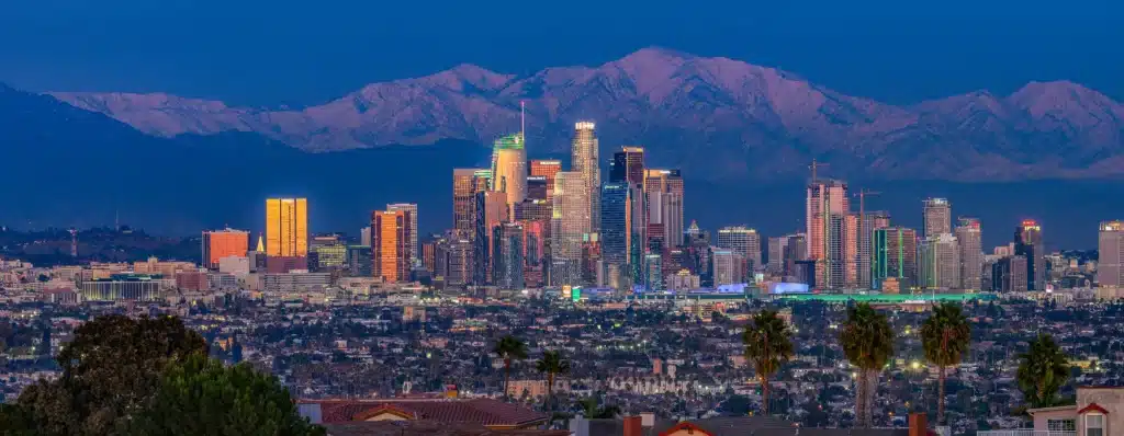 Panoramic shot of the Los Angeles skyline, USA