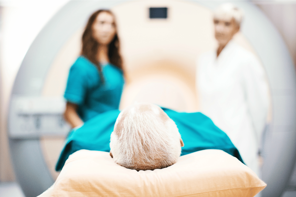 Patient entering an MRI