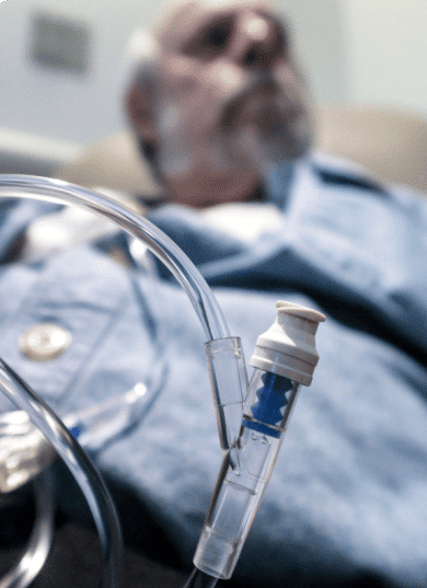 Male patient getting chemotherapy