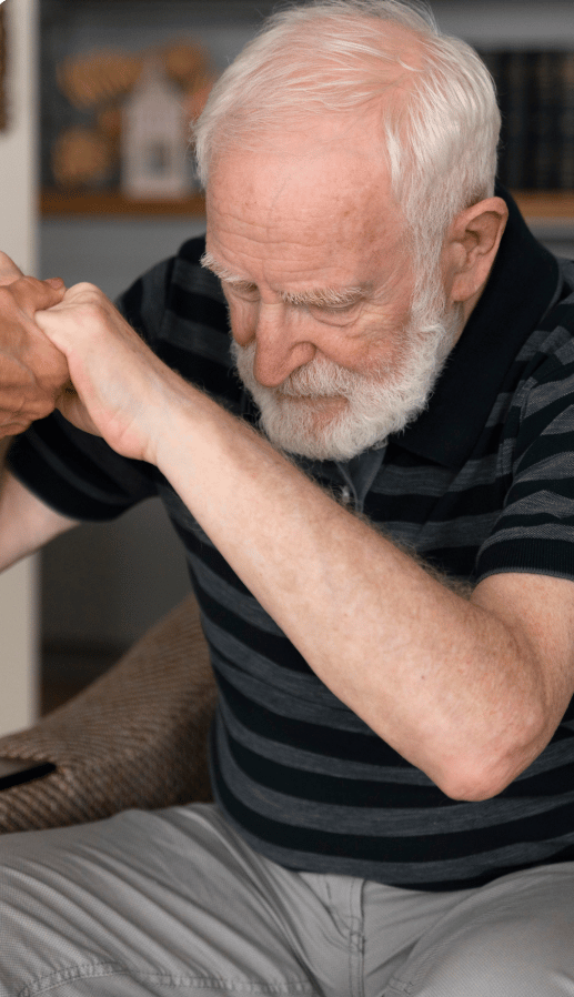 Senior person requiring assistance to get up