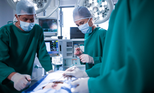 Doctors in an operating room
