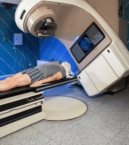 Elderly patient during EBRT treatment