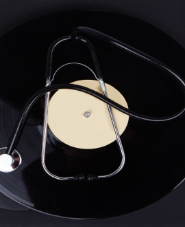 Stethoscope and old disco