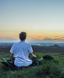 Person meditating