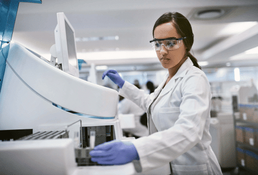 Doctor in a test lab