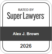 Alex J. Brown' 2026 Super Lawyers official badge