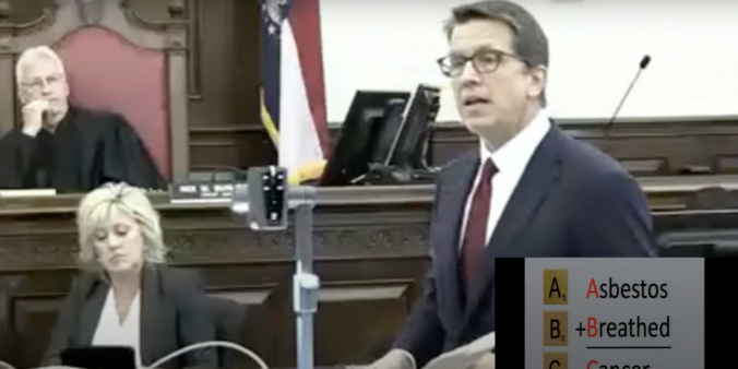 Mark Lanier at talc trial screenshot from YouTube video